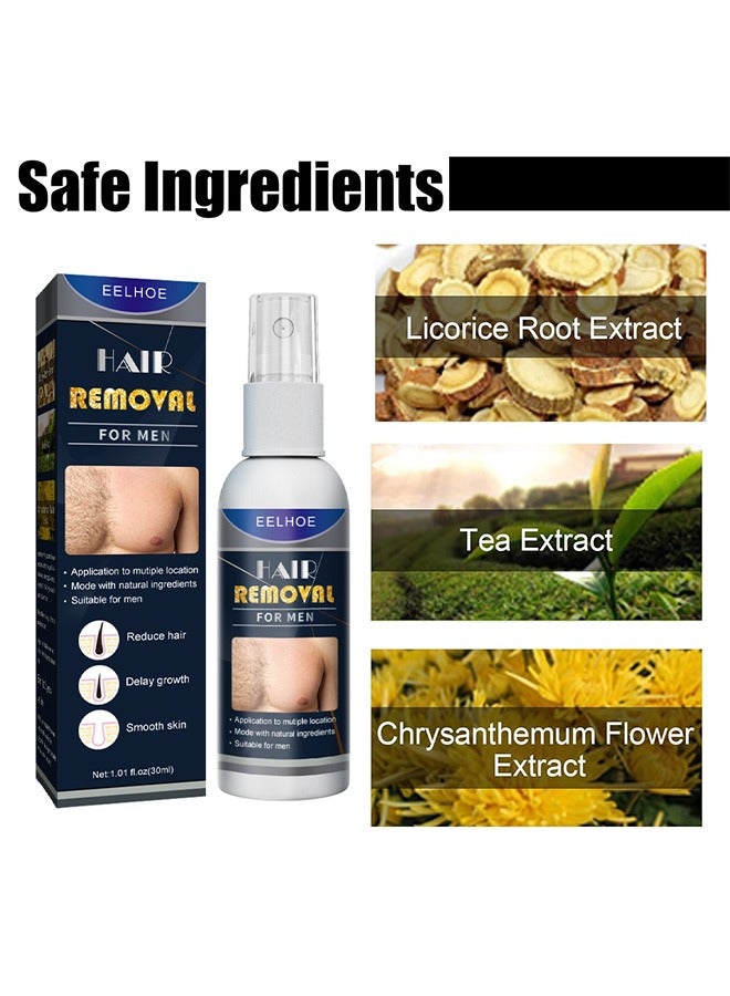 EELHOE Hair Removal Spray For Men, Painless Hair Removal Spray Armpit Gentle Hair Remover Refreshing Quick Hair Removal Spray, Natural Ingredient Hair Removal Spray For Men - Image 5