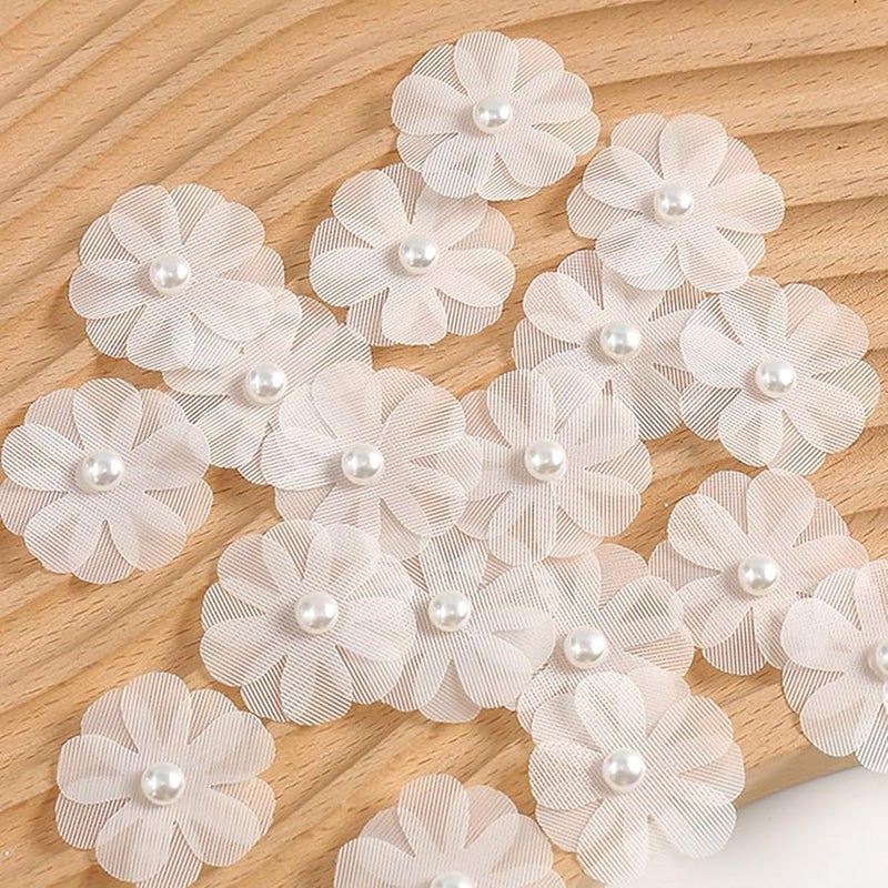 30Pcs Artificial Flower Fabric Appliques For Wedding Dress Shoes Hat Home Decoration Clothing Accessories Color A - Image 4