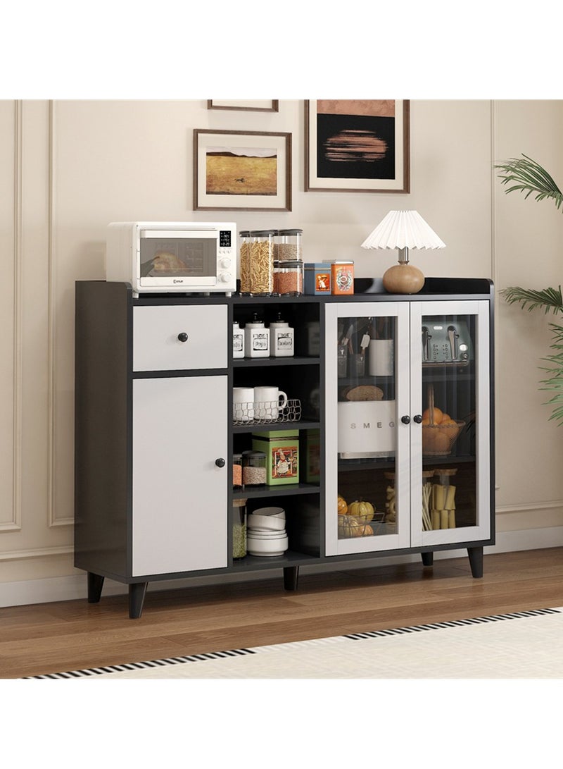 Kitchen Cabinet, Home Sideboard Buffet Cabinet, Modern Coffee Corner Bar Storage Cabinet with Drawers and Doors for Hallway Kitchen Dining Living Room (ZWG013) - Image 1