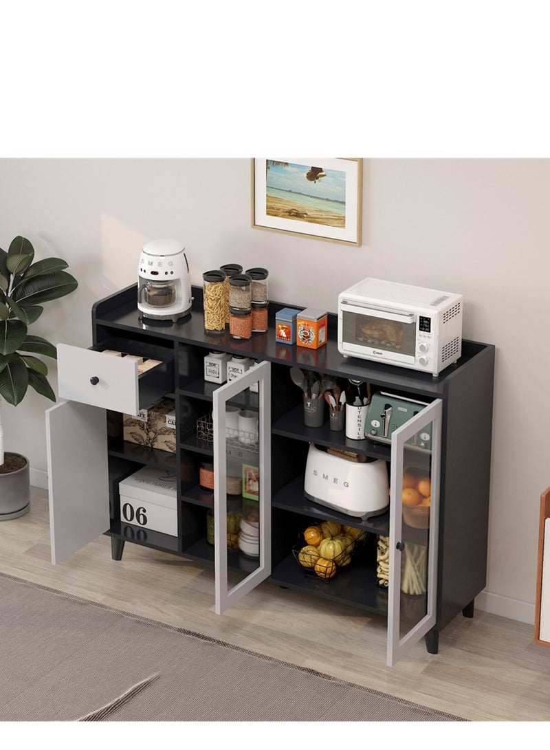 Kitchen Cabinet, Home Sideboard Buffet Cabinet, Modern Coffee Corner Bar Storage Cabinet with Drawers and Doors for Hallway Kitchen Dining Living Room (ZWG013) - Image 3