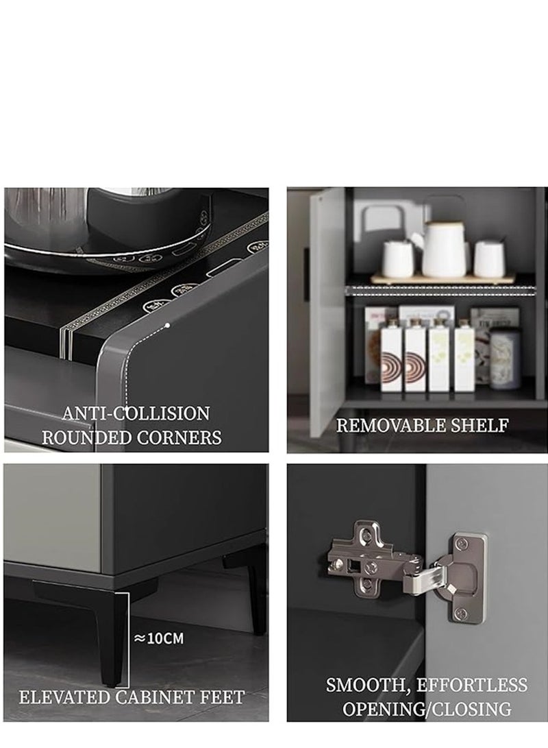 Kitchen Cabinet, Home Sideboard Buffet Cabinet, Modern Coffee Corner Bar Storage Cabinet with Drawers and Doors for Hallway Kitchen Dining Living Room (ZWG013) - Image 4