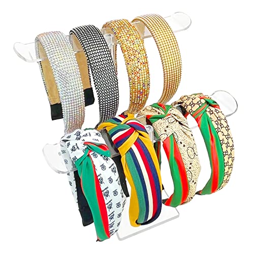 Bigfety Acrylic Headband Holder, Hair Accessories Organizer Clear Stand for Girls (2-Tier & 2-Panel) - Image 1