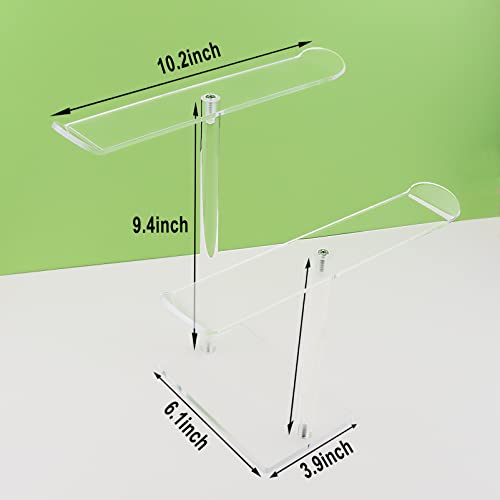 Bigfety Acrylic Headband Holder, Hair Accessories Organizer Clear Stand for Girls (2-Tier & 2-Panel) - Image 3