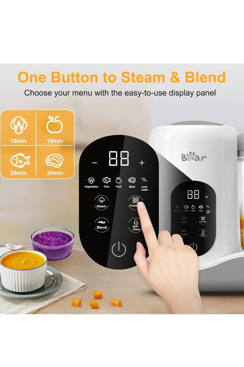 Flushrenic Baby Food Maker,Baby Food Maker with Timer,Large Capacity, Multifunctional Cooking Food Mills for Camping Travel - Image 3