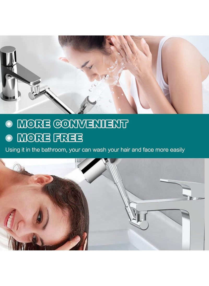 Faucet extender, 1440° universal splash filter extender, 2 mode faucet extender, swivel faucet aerator, swivel arm, faucet sprayer attachment for M20/22/24 dual purpose threads - Image 4