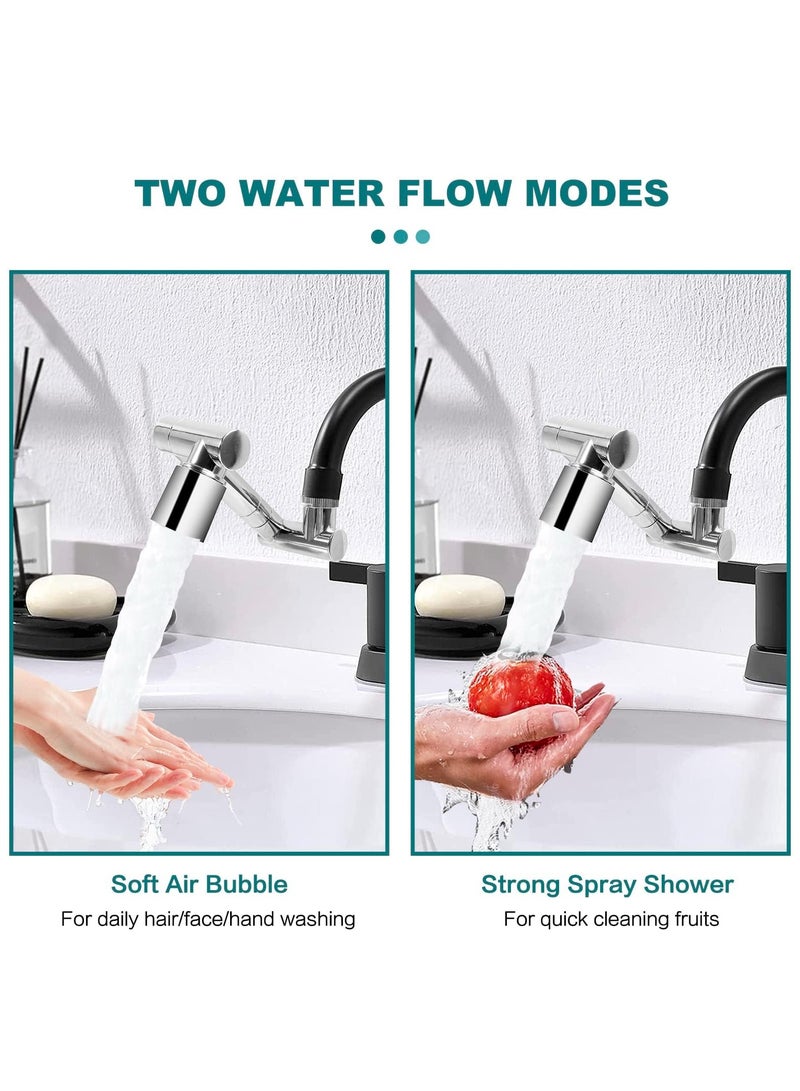 Faucet extender, 1440° universal splash filter extender, 2 mode faucet extender, swivel faucet aerator, swivel arm, faucet sprayer attachment for M20/22/24 dual purpose threads - Image 5