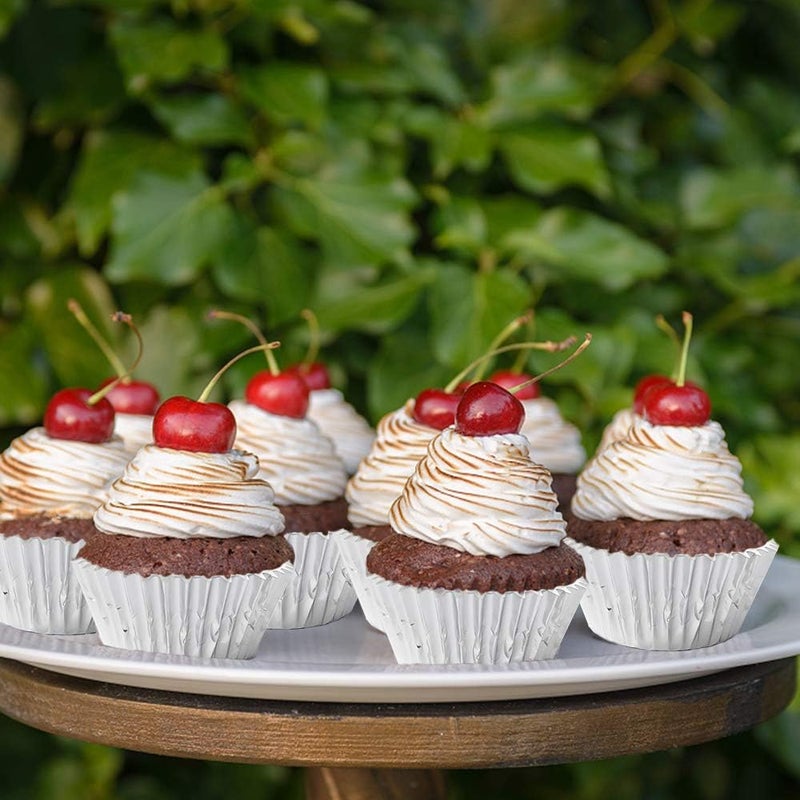 Golf Cupcake Liners Silver, Standard Size Silver Foil Cupcake Liners Wrappers Metallic Baking Cups,Muffin Paper Cases, 100 Pack - Image 4