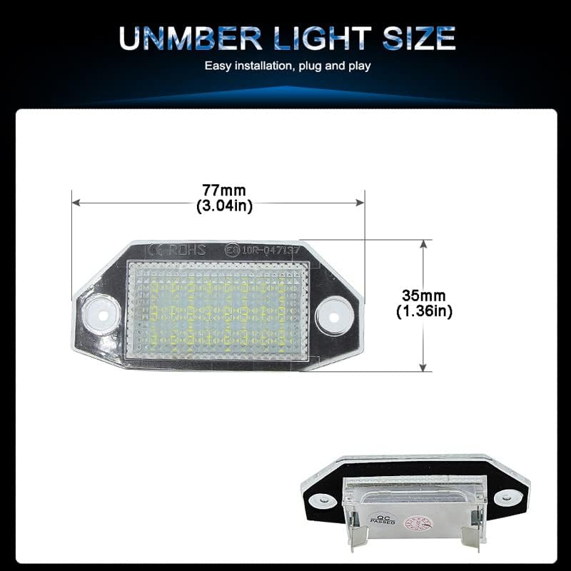 QASULER LED License Plate Lights for Mondeo MK3 - Image 2