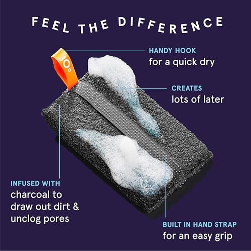 Cleanlogic Detoxify Purifying Charcoal Infused Exfoliating Body Scrubber, Reusable Exfoliator Tool for Smooth and Softer Skin, Daily Skincare Routine, 3 Count Value Pack - Image 2