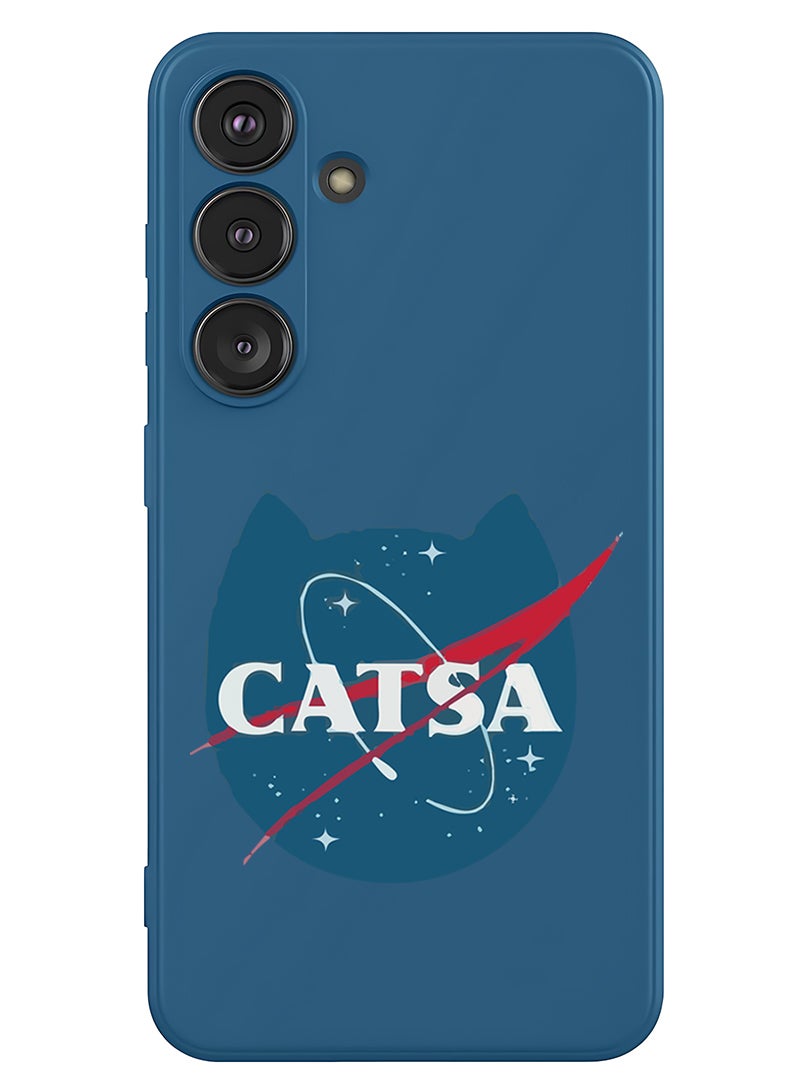 Theodor Protective Slim Fit Case Liquid Silicone Cover with Full Body Protection Anti-Scratch Shockproof Case For Samsung Galaxy S25 Plus (Blue) - Catsa-01 - Image 1