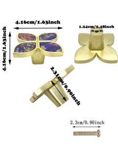 Knobs Four-Leaf Clover Brass Pulls Handles, Gold Knobs Dresser Knobs Clover Cabinet Handles with Screws for Dresser Drawers Kitchen Cabinet Watercolor, 6 pcs - pzsku/Z0CE6F31D4B60B48E8815Z/45/_/1718846127/857c160f-c224-4deb-a5aa-2355d3171715