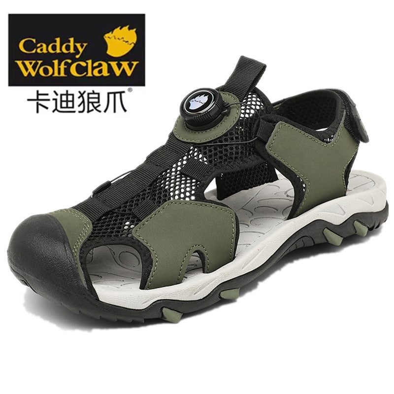 Cady Wolf Claw Sandals Boys Summer Non-Slip Baotou Swivel Button Beach Shoes Outdoor Wading Sports Sandals For Men - Image 1