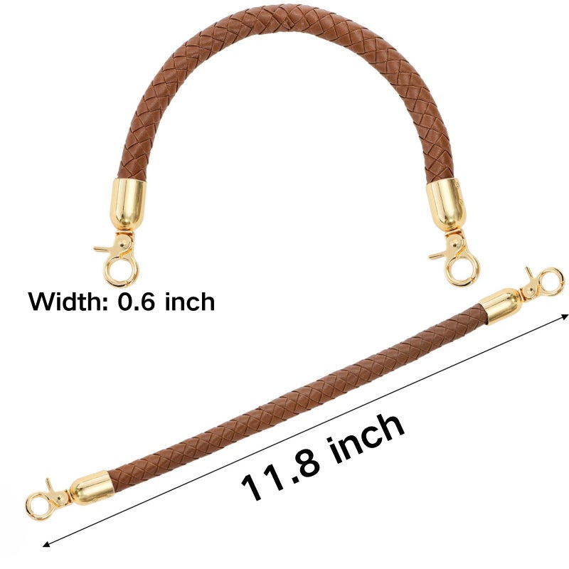 Mezchi 10 Pack 5 Colors 12" Shoulder Bag Purse Handles, Short PU Leather Purse Straps for Handbags, Braided Handbag Handles Replacement with Lobster Buckles for Bag DIY Accessories - Image 2