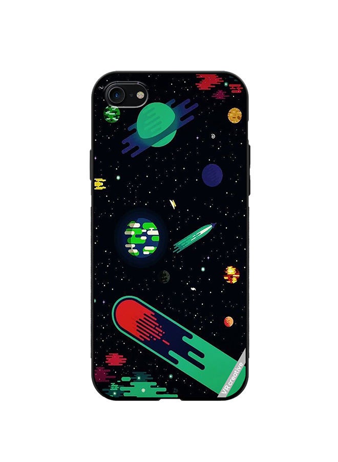 VR CREATIVE Protective Case Cover For Apple iPhone SE (2022) Galaxy Design Multicolour - Image 1