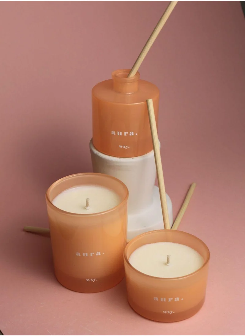WXY Classic 3oz Candle – Aura  White Woods & Amber Down  Luxury Scented Candle in Glass Base – Perfect for Gifting