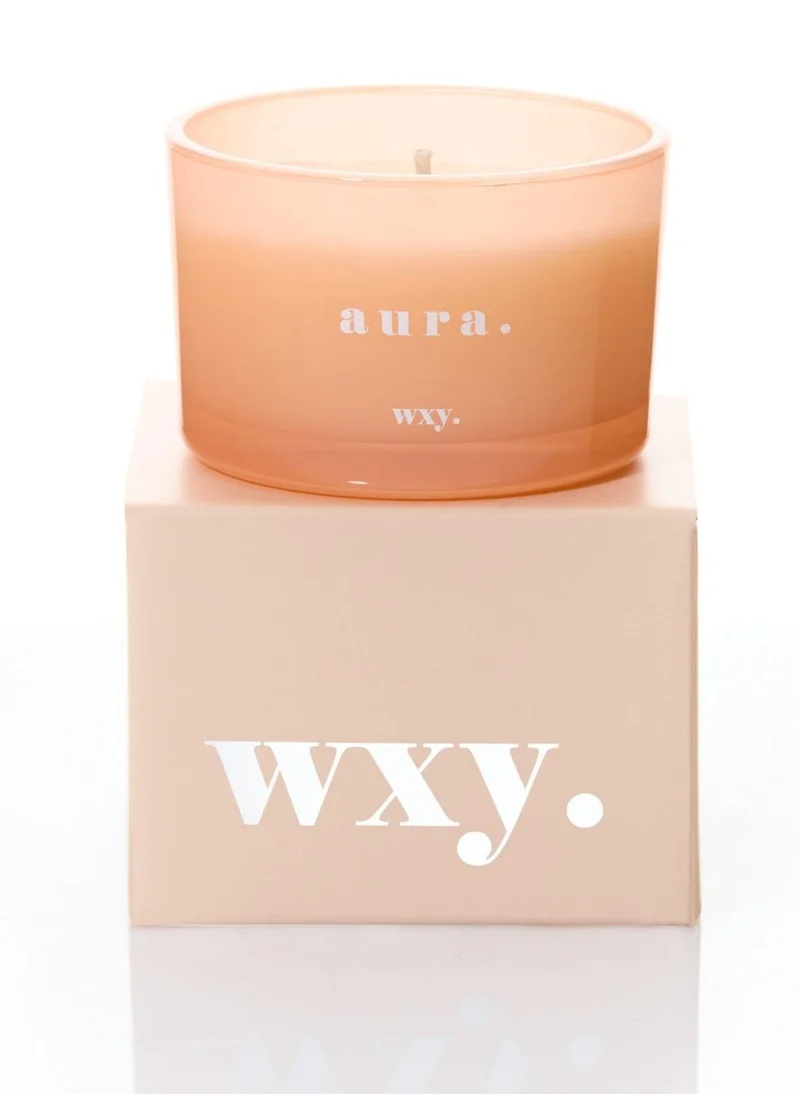 WXY Classic 3oz Candle – Aura  White Woods & Amber Down  Luxury Scented Candle in Glass Base – Perfect for Gifting