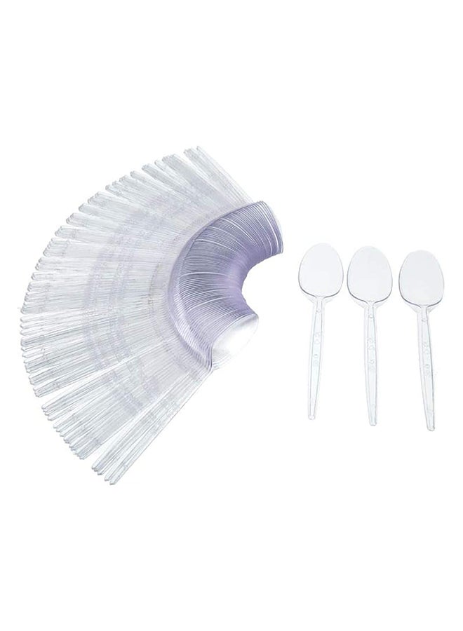 Large Transparent Plastic Spoons (100 Pieces) 