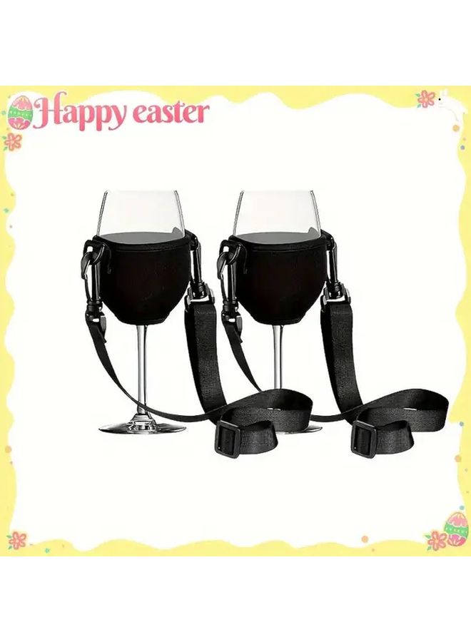 Adjustable Neck Strap Wine Glass Holder Portable Cup Clip 2pcs For Weddings Birthdays Outdoor Parties Party Essential - Image 4