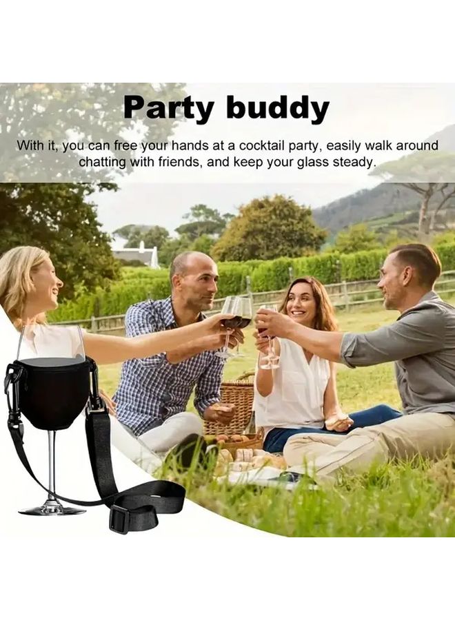 Adjustable Neck Strap Wine Glass Holder Portable Cup Clip 2pcs For Weddings Birthdays Outdoor Parties Party Essential - Image 5