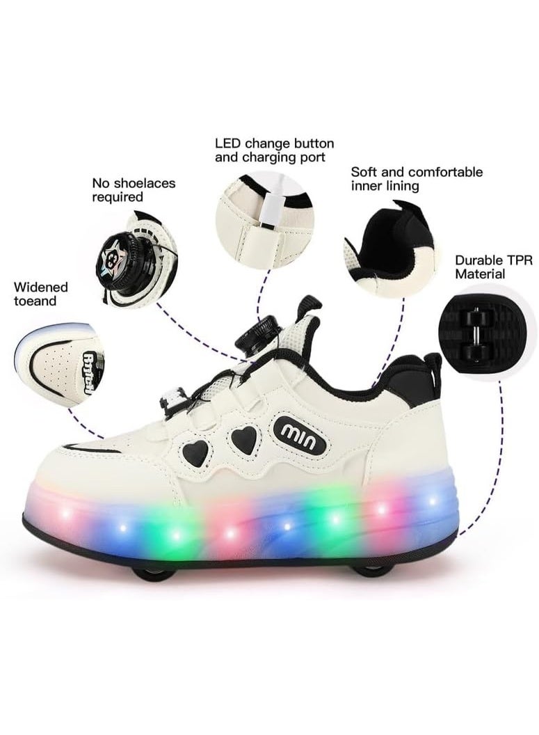 Lucky Kids Kids Roller Skates 4 Wheel Flashing Skate Shoes With Led Lights Usb Rechargeable Stylish & Fun For Boys & Girls - Image 2