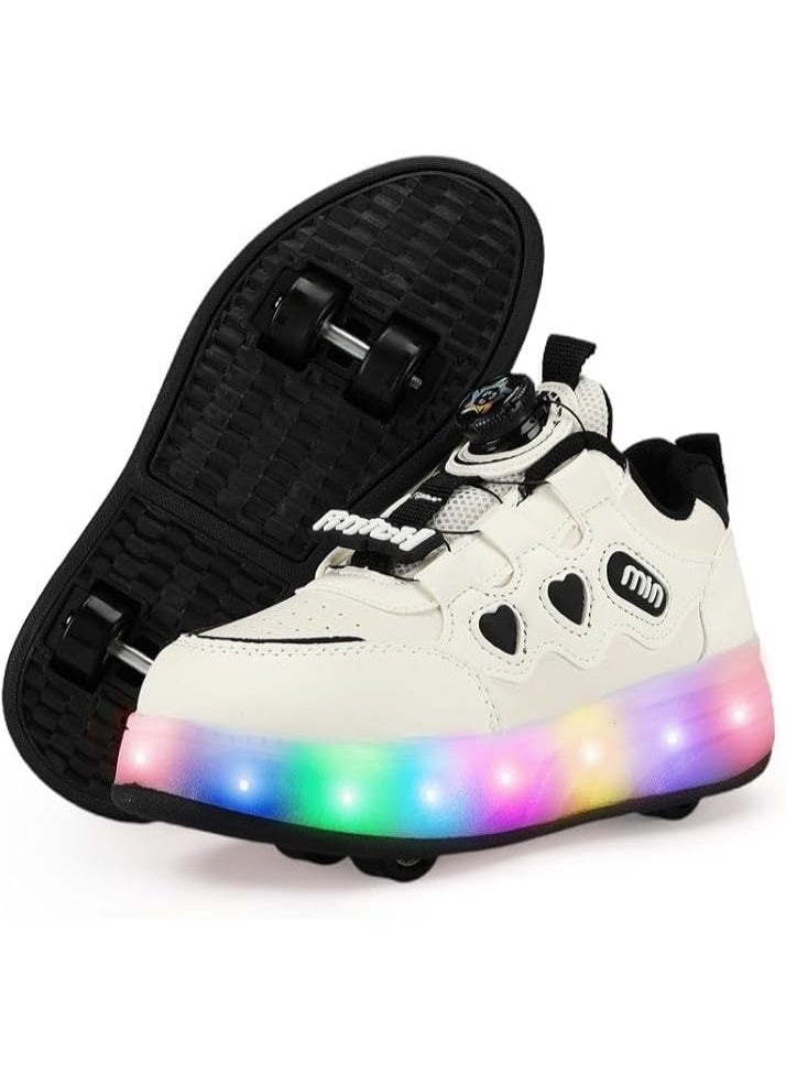Lucky Kids Kids Roller Skates 4 Wheel Flashing Skate Shoes With Led Lights Usb Rechargeable Stylish & Fun For Boys & Girls - Image 1