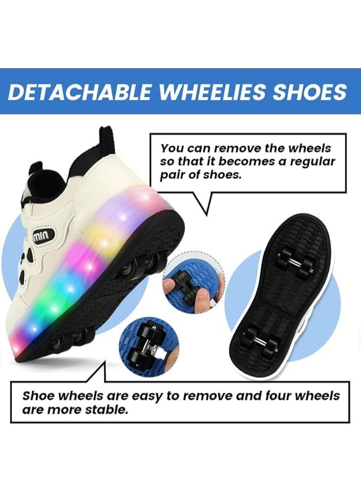 Lucky Kids Kids Roller Skates 4 Wheel Flashing Skate Shoes With Led Lights Usb Rechargeable Stylish & Fun For Boys & Girls - Image 4