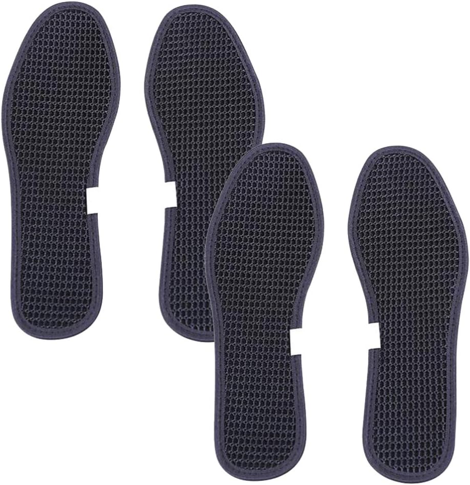 comfrt Bamboo Charcoal Shoe Insoles Deodorant Mesh Insoles Sweat Absorbent Anti Odor Shoe Inserts Foot Care Insoles Summer Sports Cool Insoles Black 2 Pairs Size 38