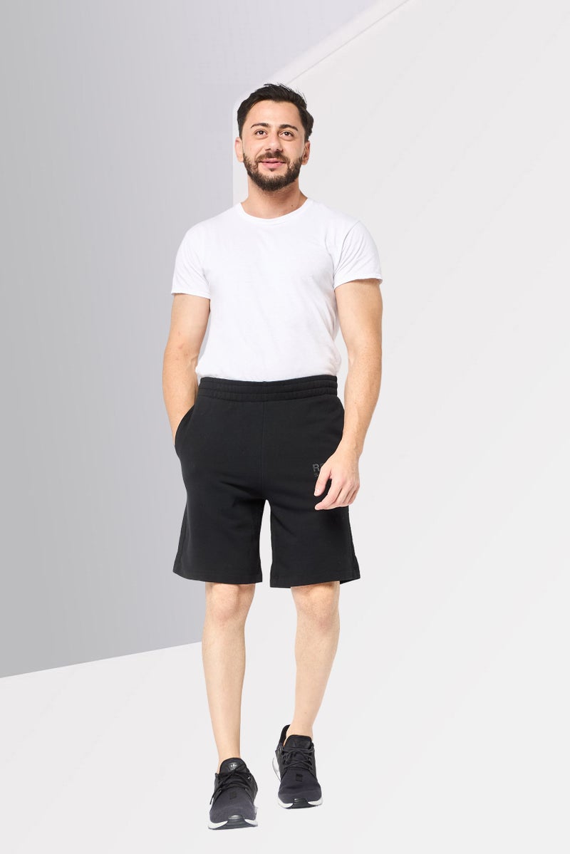 Replay Men Drawstring Brand Logo Basic Shorts, Black - Image 2