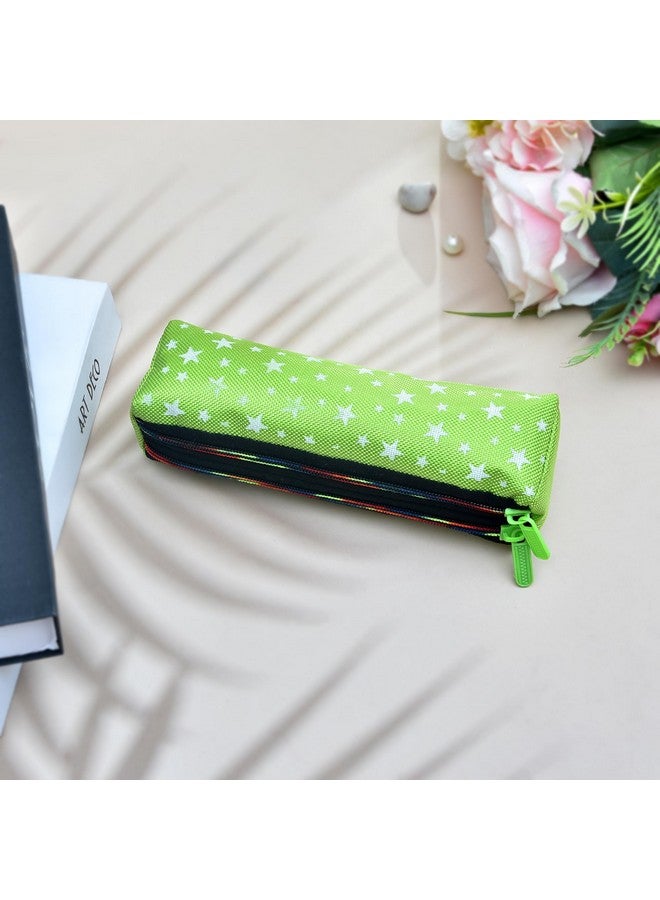 Kuber Industries Makeup Pouch | Rexine Cosmetic Pouch | Travel Makeup Pouch For Girls | Storage Makeup Bag | Star Makeup Pouch | Pack Of 2 | Green - Image 2