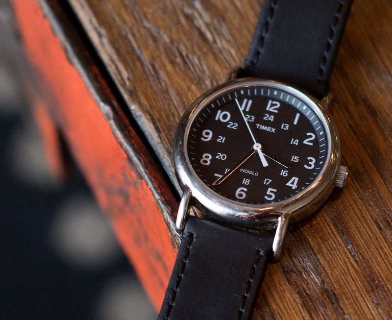 Barton Watch Bands أشرطة ساعة بارتون جلد طبيعي سريع الإطلاق، جلد أسود/خياطة سوداء، 20 مم - Image 5