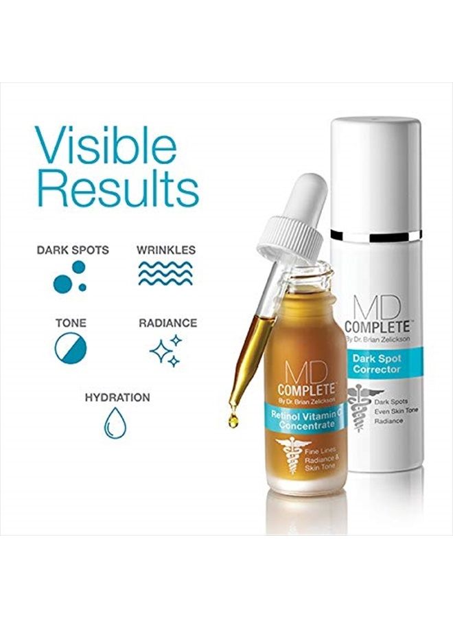 MD Complete by Dr. Brian Zelickson MD Complete Dark Spot Retinol Duo | Professional Dermatologist Dark Spot Correction | includes Dark Spot Corrector 1.0 fl oz and Retinol Vitamin C Concentrate Serum 0.5 fl oz| Set of Two - Image 2