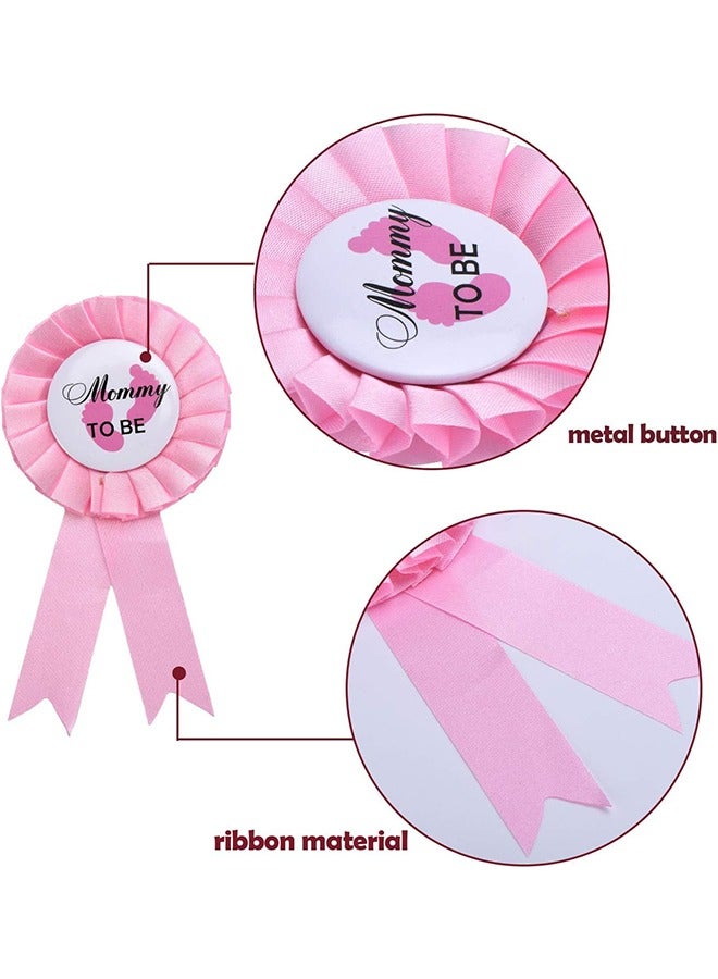 2 Pcs Daddy and Mommy to Be Tinplate Badge Pin Gender Reveal on Pins New Daddy Mom Gifts for Baby Shower Party Celebration (Pink+Blue) - Image 3