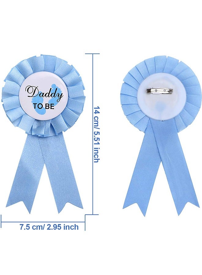 2 Pcs Daddy and Mommy to Be Tinplate Badge Pin Gender Reveal on Pins New Daddy Mom Gifts for Baby Shower Party Celebration (Pink+Blue) - Image 2