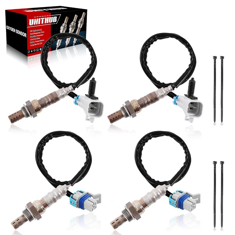 UNITHUB Oxygen Sensor Upstream + Downstream 234-4668 2344407 Compatible for Chevy Silverado Tahoe Avalanche GMC Yukon Sierra Cadillac Escalade 2008-2014 (Set of 4) - Image 1