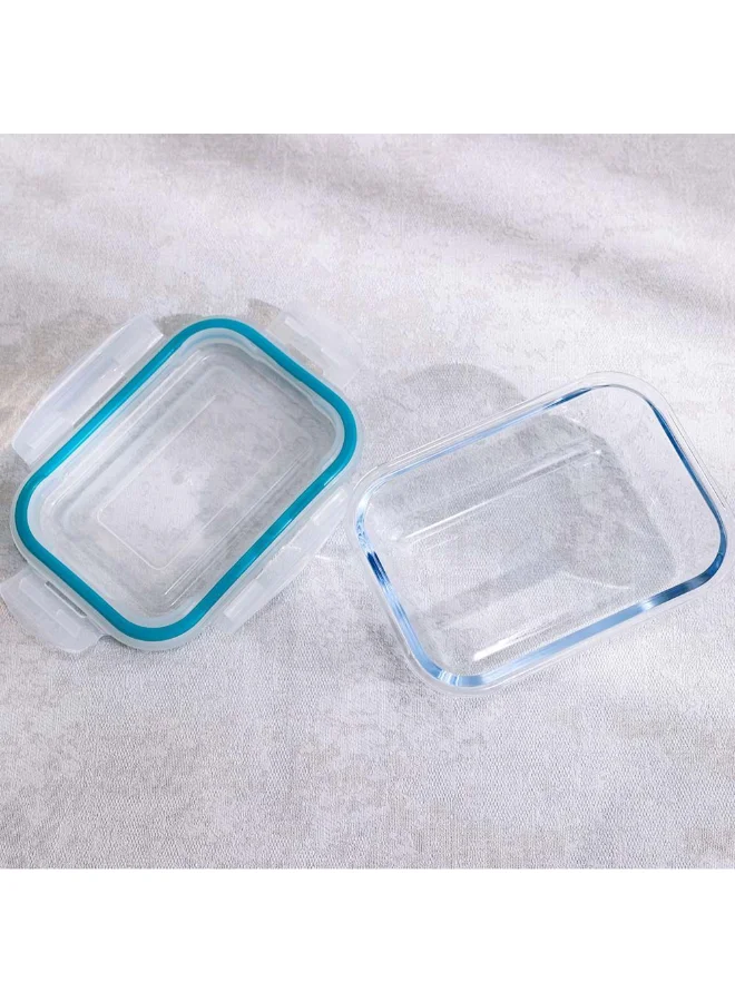 دانوب هوم Cloc 370ml Rectangular Borosilicate Glass Container For Snacks And Small Portions