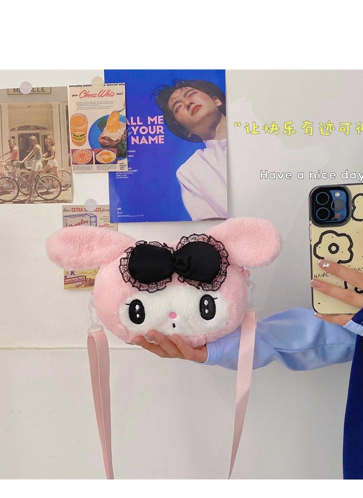 Sanrio Sanrio Cute Cartoon Plush Toy Shoulder Crossbody Bag Rectangular Hand Bag Girls Children Backpack Claw Machine  - Image 3