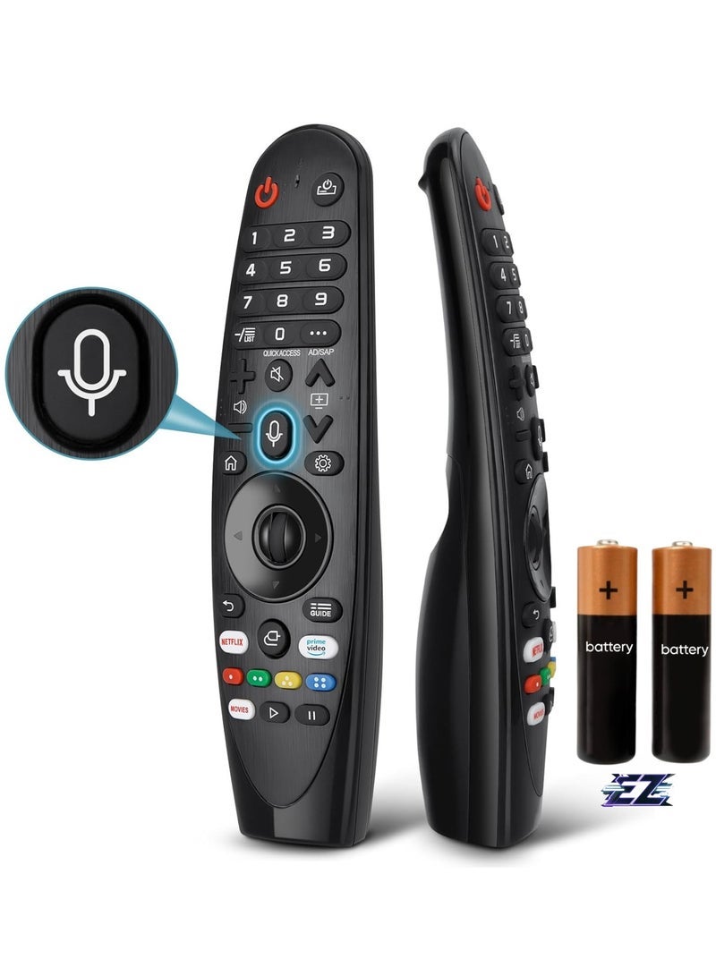PopZa Voice Magic Remote Control for LG TV UHD OLED QNED NanoCell 8K 4K Smart TVs, Magic Remote Replacement for AKB75855501 AN-MR20GA MR21GA MR22GA MR19BA MR18BA with Pointer Function with battery - Image 1