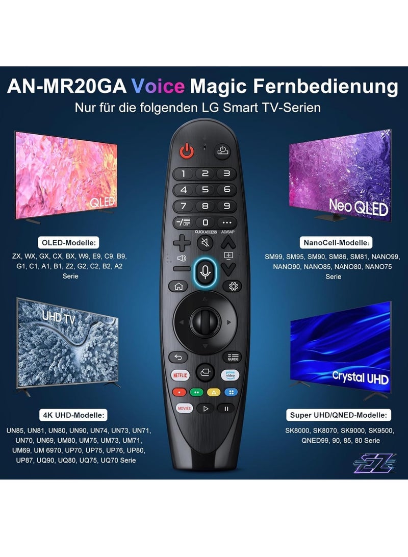 PopZa Voice Magic Remote Control for LG TV UHD OLED QNED NanoCell 8K 4K Smart TVs, Magic Remote Replacement for AKB75855501 AN-MR20GA MR21GA MR22GA MR19BA MR18BA with Pointer Function with battery - Image 2
