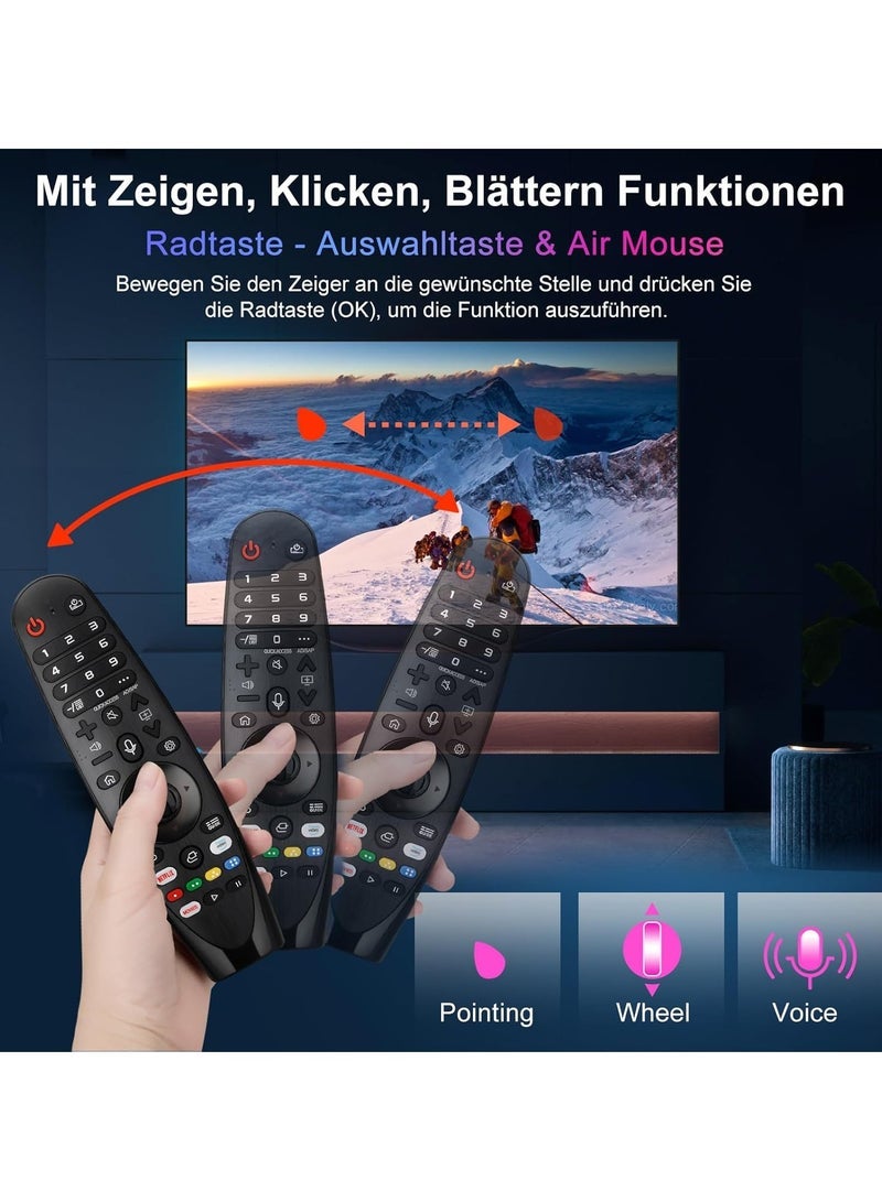 PopZa Voice Magic Remote Control for LG TV UHD OLED QNED NanoCell 8K 4K Smart TVs, Magic Remote Replacement for AKB75855501 AN-MR20GA MR21GA MR22GA MR19BA MR18BA with Pointer Function with battery - Image 4