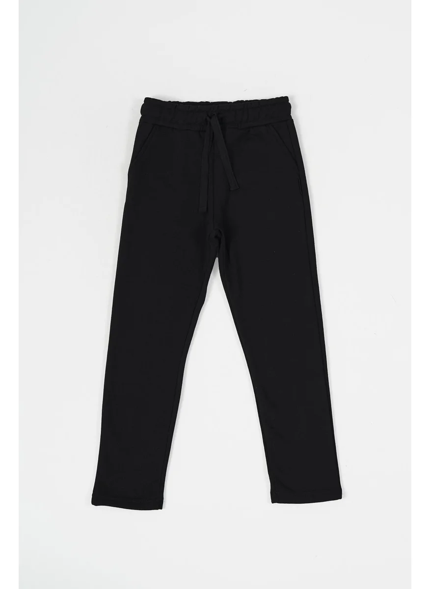 ميتاليك Black-Navy-Grey-Anthracite Thick Cotton Elastic Waist Side Pocket 4-Pack Boys Tracksuit Bottoms