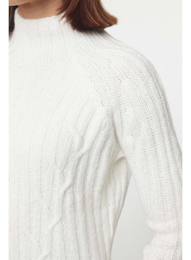 trendyol Ecru Soft Texture Knit Detailed Stand Collar Seamless Knitwear Sweater TWOAW25KZ00049 - Image 4