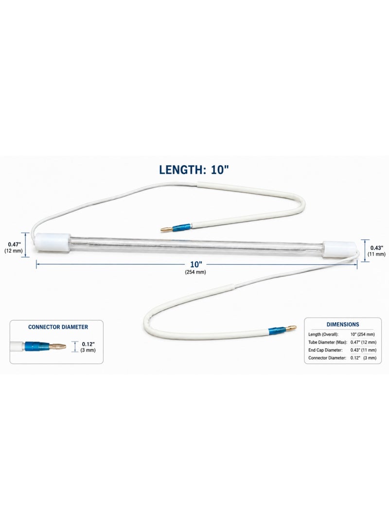 Refrigerator Defrost Heater 10 Inch 220V 115W Glass Tube Heating Element with High Temperature Wire | Replacement Defrost Heater for Mitsubishi Refrigerators | OEM Quality Spare Part - Image 3