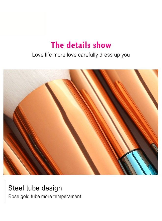 Tenmon 10 Pcs Mermaid Makeup Brush Set With Gift Box Professional Eye Makeup Brushes For Eyeshadow Concealer Eyeliner Brow Blending Brush Tool - Image 4