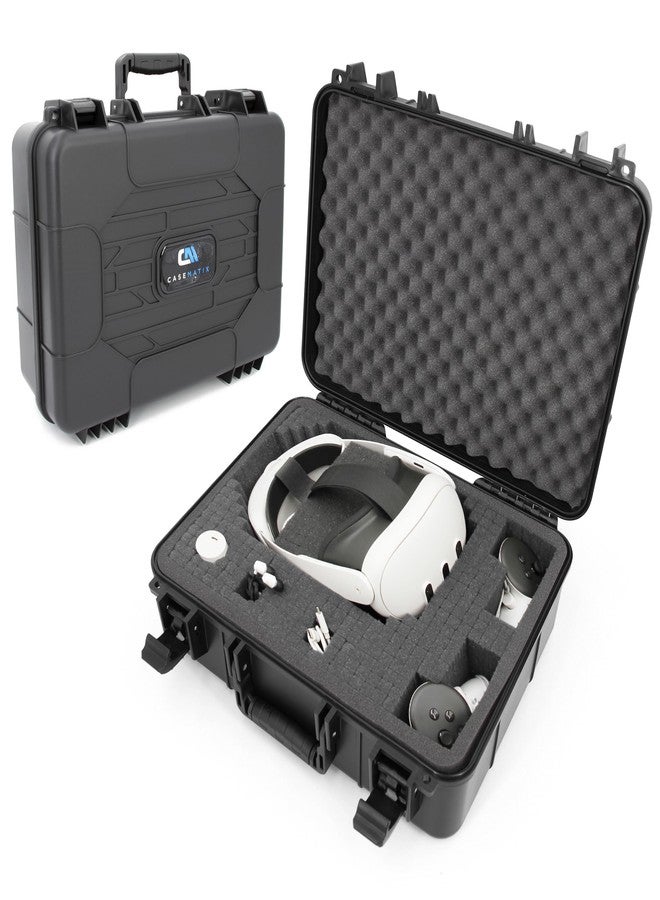 CASEMATIX Hard Case Compatible with Meta Quest 3S, Quest 3, Quest 2, Oculus Quest - VR Headset & Accessories Storage Case with Customizable Foam Protection - Image 1