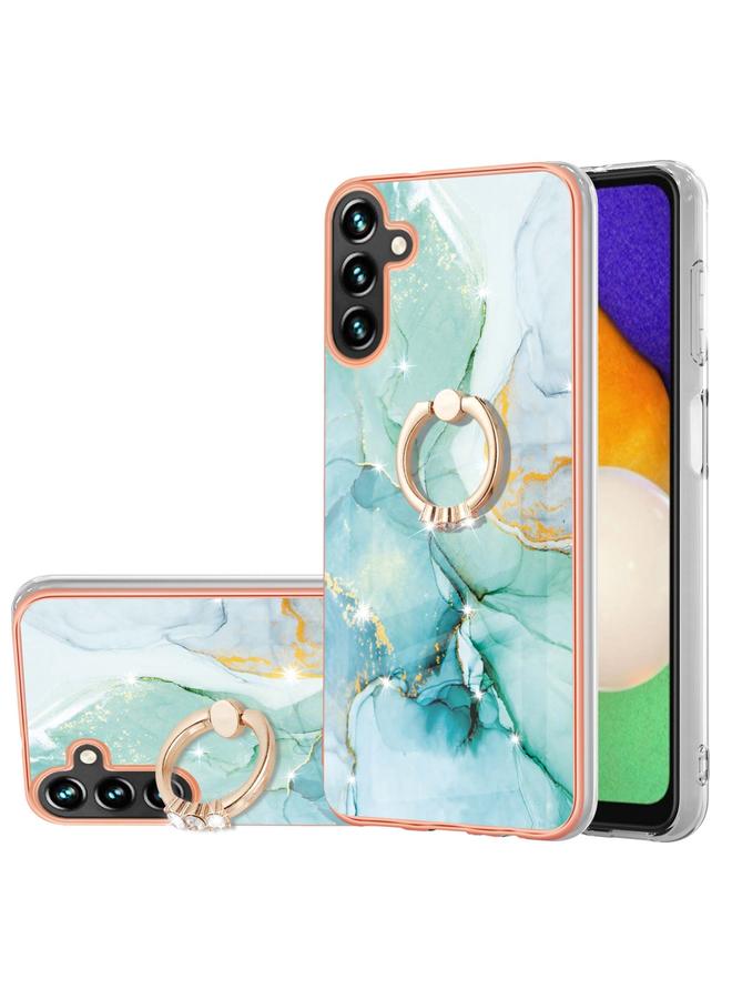 erorex Case For Samsung Galaxy A55 Electroplating Marble IMD TPU Phone Case with Ring Holder - Image 1