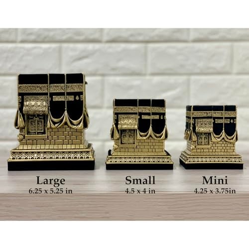 Gunes Home Table Decor Kaba Replica Model Showpiece Bookend Eid Gift Small Gold - Image 3