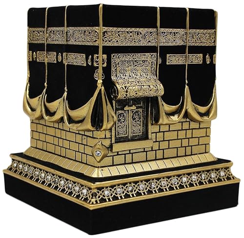 Gunes Home Table Decor Kaba Replica Model Showpiece Bookend Eid Gift Small Gold - Image 1