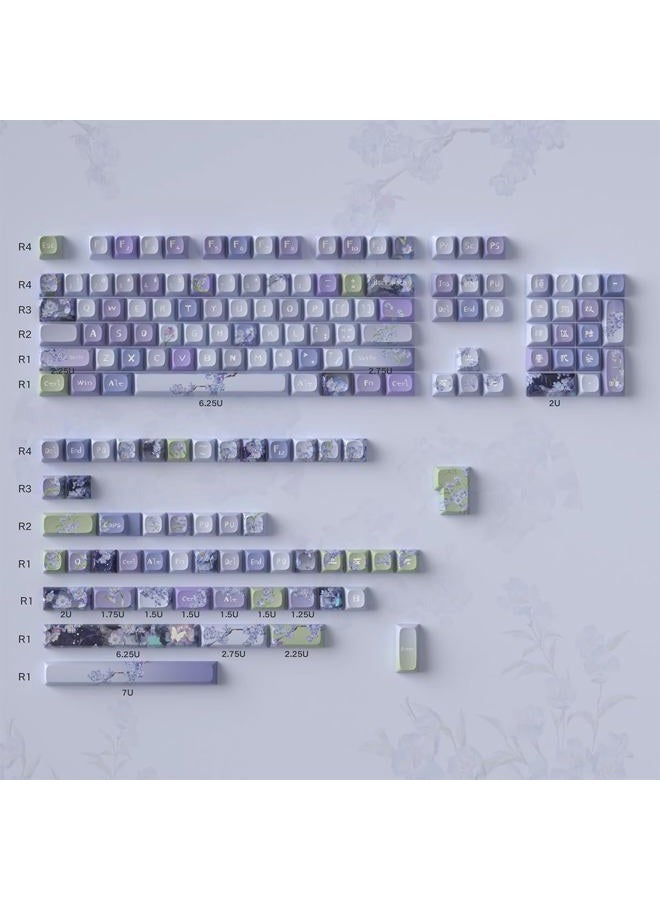 Sumgsn 156 Keys PBT Dye Sub Custom Purple Keycaps URE Profile Butterfly Keycap Set Fit for 95% 75% 65% 60% Cherry Mx Switches Mechanical Keyboard - Image 5