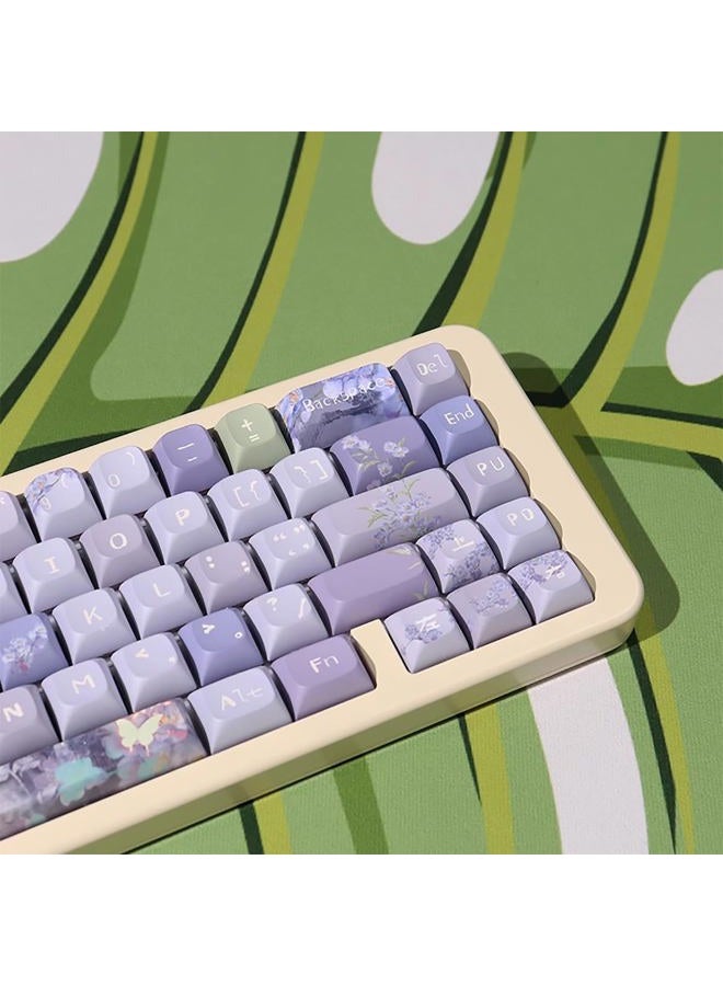 Sumgsn 156 Keys PBT Dye Sub Custom Purple Keycaps URE Profile Butterfly Keycap Set Fit for 95% 75% 65% 60% Cherry Mx Switches Mechanical Keyboard - Image 2