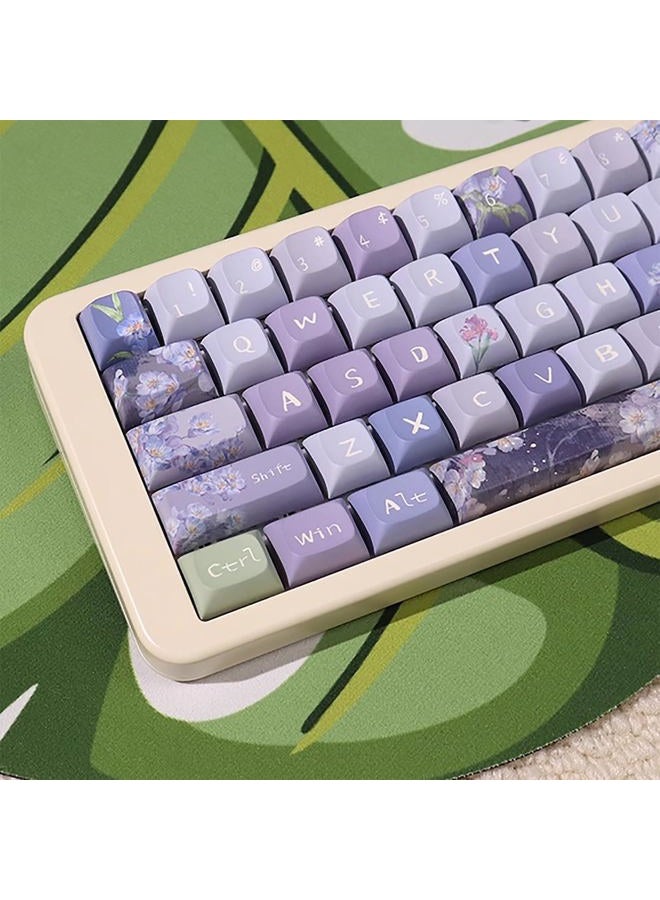 Sumgsn 156 Keys PBT Dye Sub Custom Purple Keycaps URE Profile Butterfly Keycap Set Fit for 95% 75% 65% 60% Cherry Mx Switches Mechanical Keyboard - Image 1